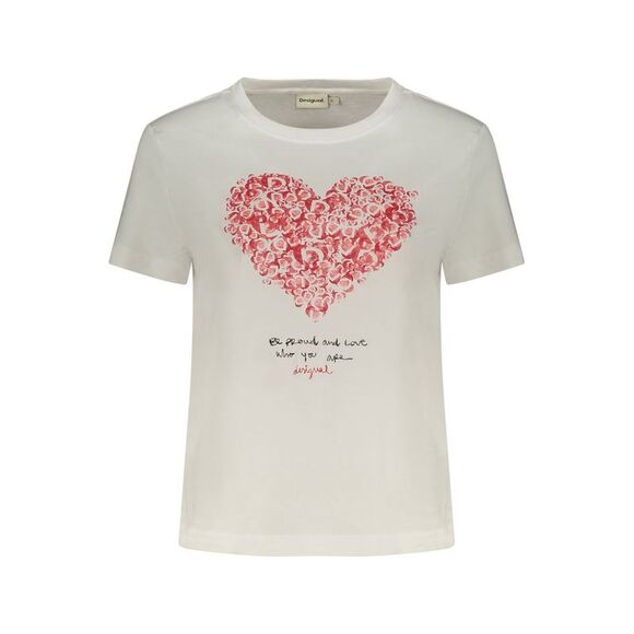 Desigual Tops - Desigual Bianco Cotton Women Women's T-Shirt